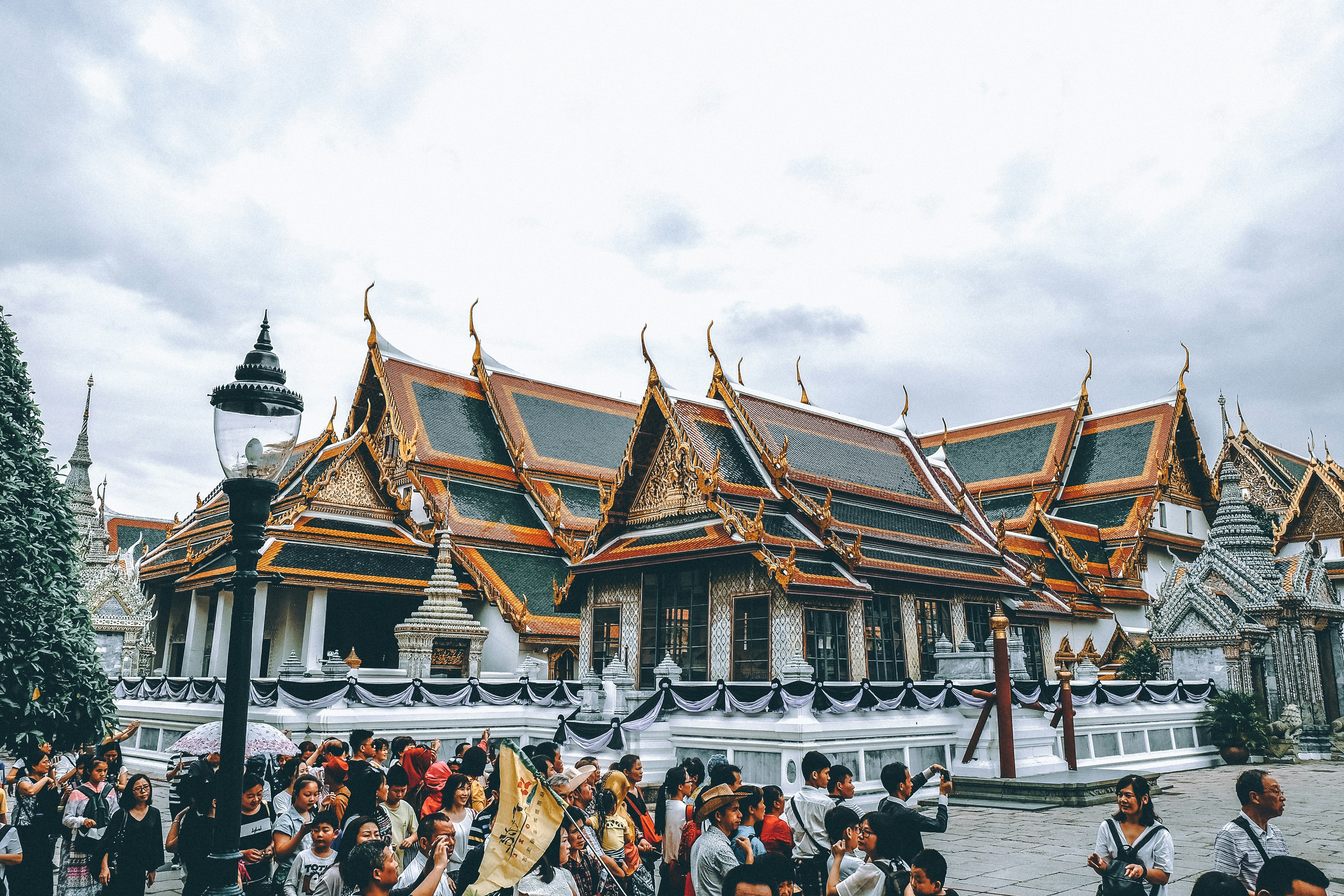 group of people neat temple